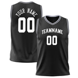 Custom Black White Solid Color Basketball Jersey