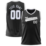 Custom Black White Solid Color Basketball Jersey