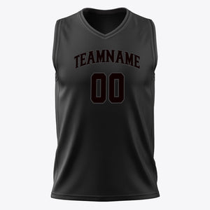 Custom Black Gray Solid Color Basketball Jersey