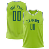 Custom Neon-Green Kelly Green Solid Color Basketball Jersey