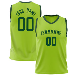 Custom Neon-Green Kelly Green Solid Color Basketball Jersey BS02240626ZX111