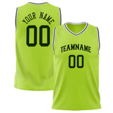 Custom Neon-Green Black Solid Color Basketball Jersey
