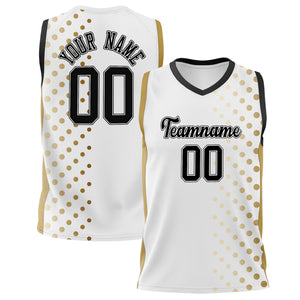 Custom White Old Gold Pattern Basketball Jersey BS02240808JC014