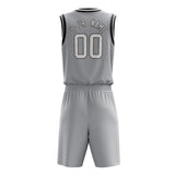 Custom Gray White Solid Color Basketball Jersey