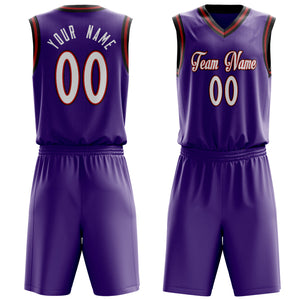 Custom Purple White Solid Color Basketball Jersey