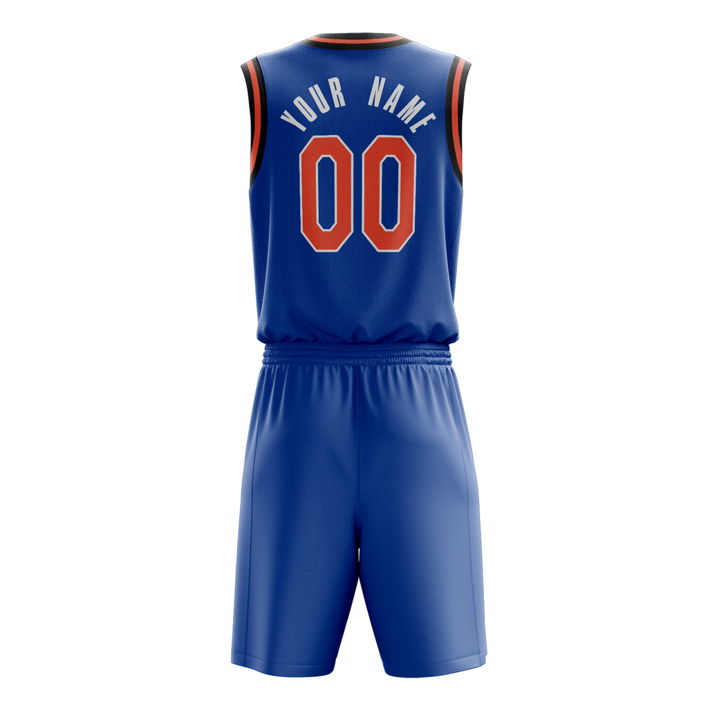 Custom Royal Orange Solid Color Basketball Jersey