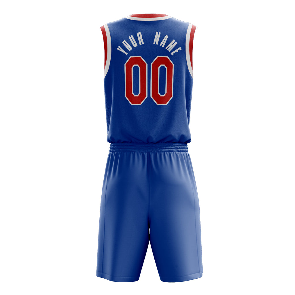 Custom Royal Red Solid Color Basketball Jersey