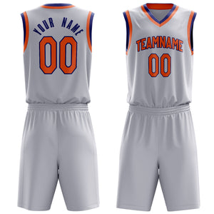 Custom White Orange Solid Color Basketball Jersey