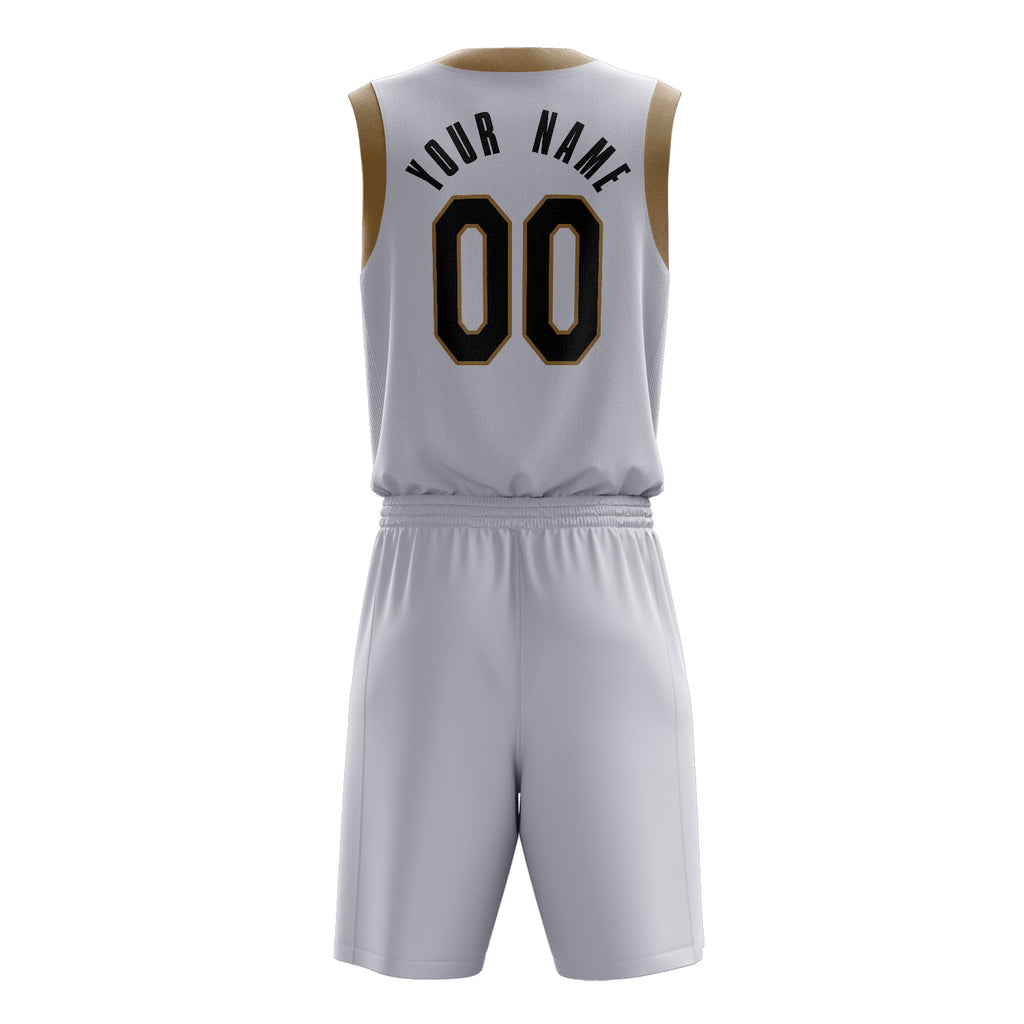 Custom White Black Solid Color Basketball Jersey