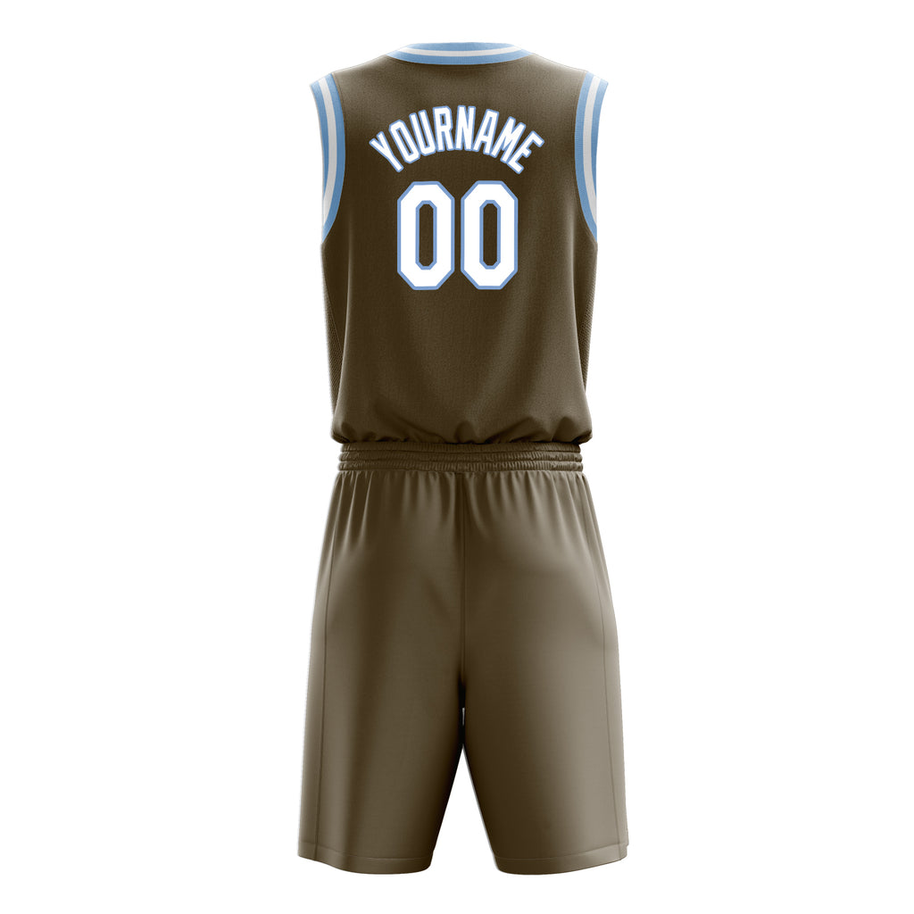 Custom Olive White Solid Color Basketball Jersey