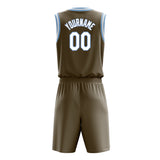Custom Olive White Solid Color Basketball Jersey