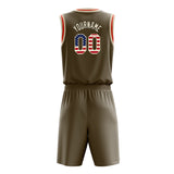 Custom Olive Cream Solid Color Basketball Jersey