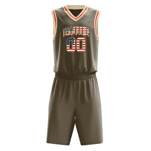 Custom Olive Cream Solid Color Basketball Jersey