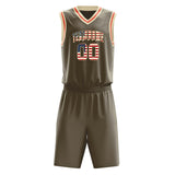 Custom Olive Cream Solid Color Basketball Jersey