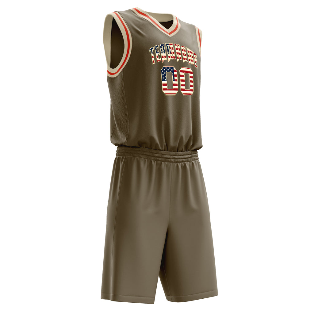 Custom Olive Cream Solid Color Basketball Jersey