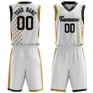 Custom White Old Gold Pattern Basketball Jersey BS03240809JC014