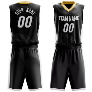 Custom Black White Pattern Basketball Jersey BS03240809JC021