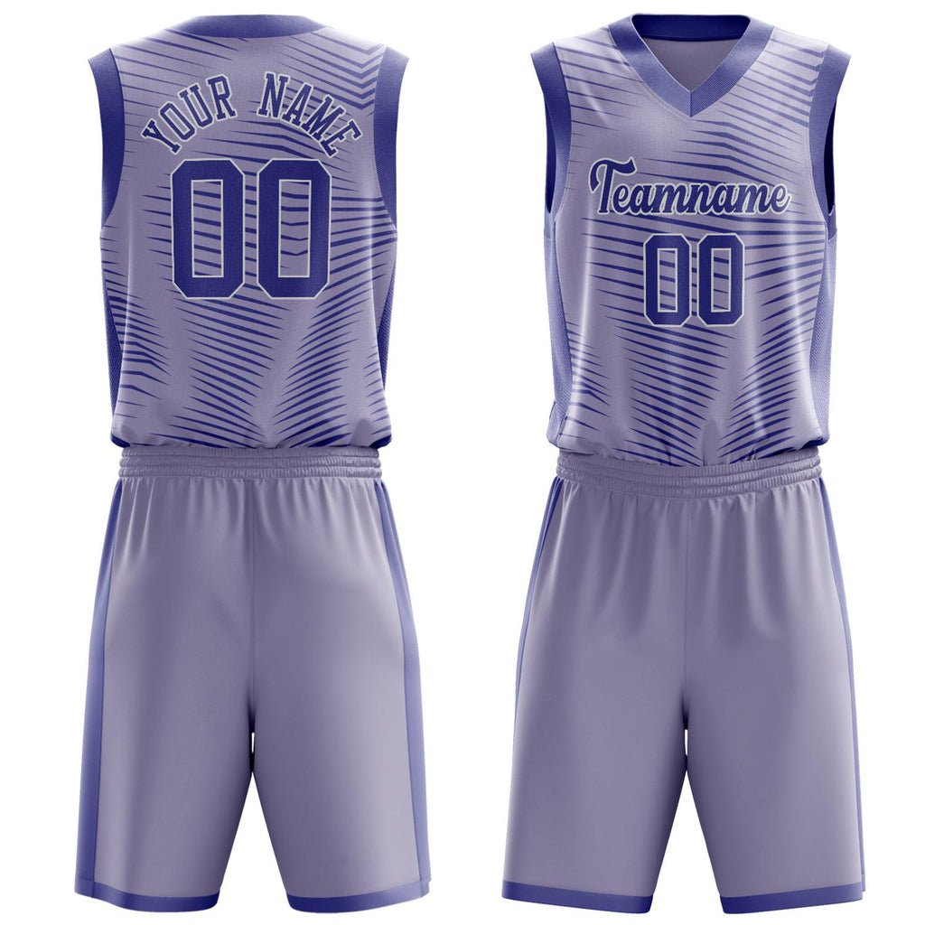 Custom Purple White Pattern Basketball Jersey BS03240809JC023