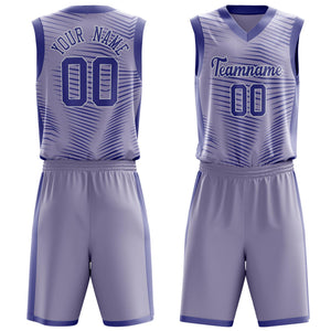 Custom Purple White Pattern Basketball Jersey BS03240809JC023