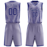 Custom Purple White Pattern Basketball Jersey BS03240809JC023