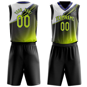 Custom Black Chartreuse Pattern Basketball Jersey BS03240809XE004