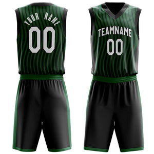 Custom Black Kelly Green Pattern Basketball Jersey BS03240809XF061