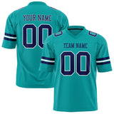 Custom Aqua Navy Solid Colour Football Jersey