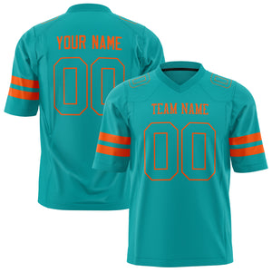 Custom Aqua Orange Solid Colour Football Jersey FT01240725AQ003