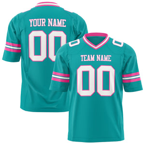 Custom Aqua White Solid Colour Football Jersey FT01240725AQ004