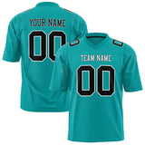 Custom Aqua Black Solid Colour Football Jersey