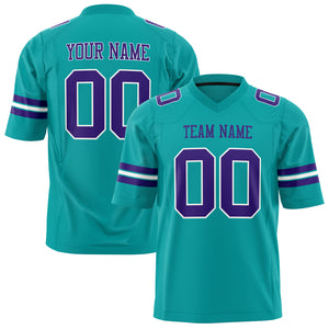Custom Aqua Purple Solid Colour Football Jersey FT01240725AQ006