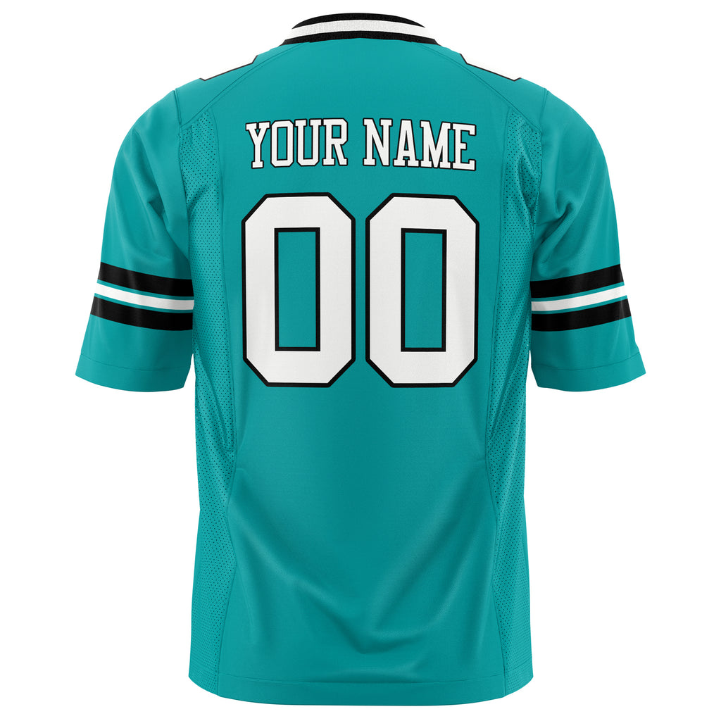 Custom Aqua White Solid Colour Football Jersey