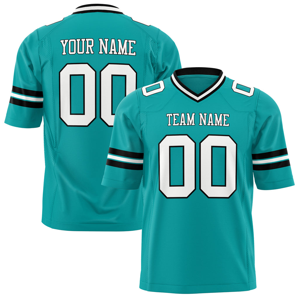 Custom Aqua White Solid Colour Football Jersey FT01240725AQ008