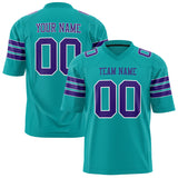 Custom Aqua Purple Solid Colour Football Jersey