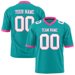 Custom Aqua White Solid Colour Football Jersey FT01240725AQ010