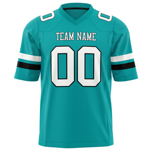 Custom Aqua White Solid Colour Football Jersey