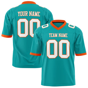 Custom Aqua White Solid Colour Football Jersey FT01240725AQ018