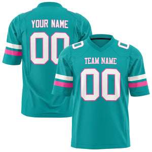 Custom Aqua White Solid Colour Football Jersey FT01240725AQ020