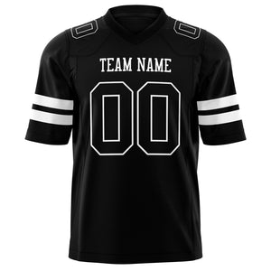 Custom Black White Solid Colour Football Jersey