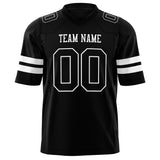 Custom Black White Solid Colour Football Jersey