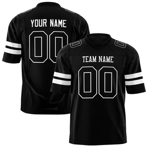 Custom Black White Solid Colour Football Jersey FT01240725BL021
