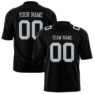 Custom Black Gray Solid Colour Football Jersey FT01240725BL022