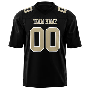Custom Black Cream Solid Colour Football Jersey