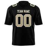 Custom Black Cream Solid Colour Football Jersey