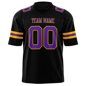 Custom Black Purple Solid Colour Football Jersey
