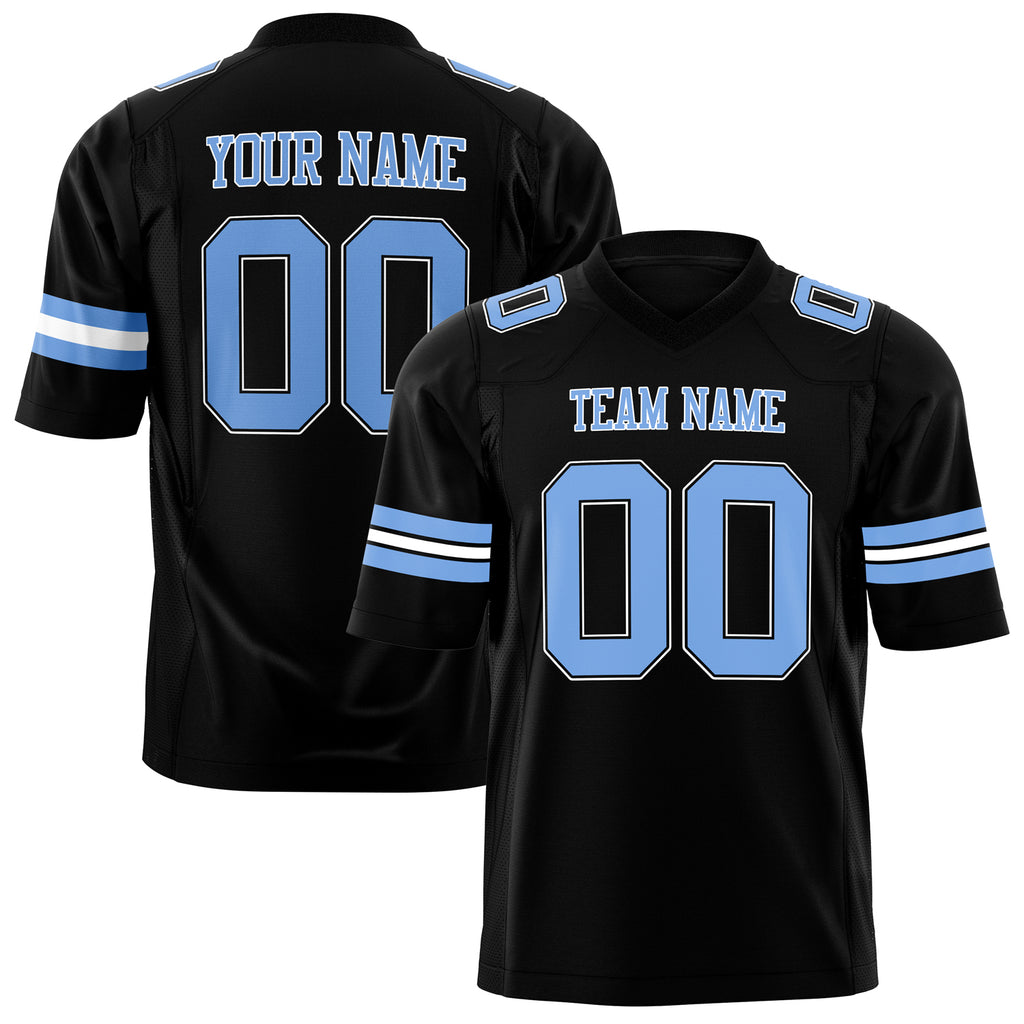 Custom Black Light Blue Solid Colour Football Jersey FT01240725BL027