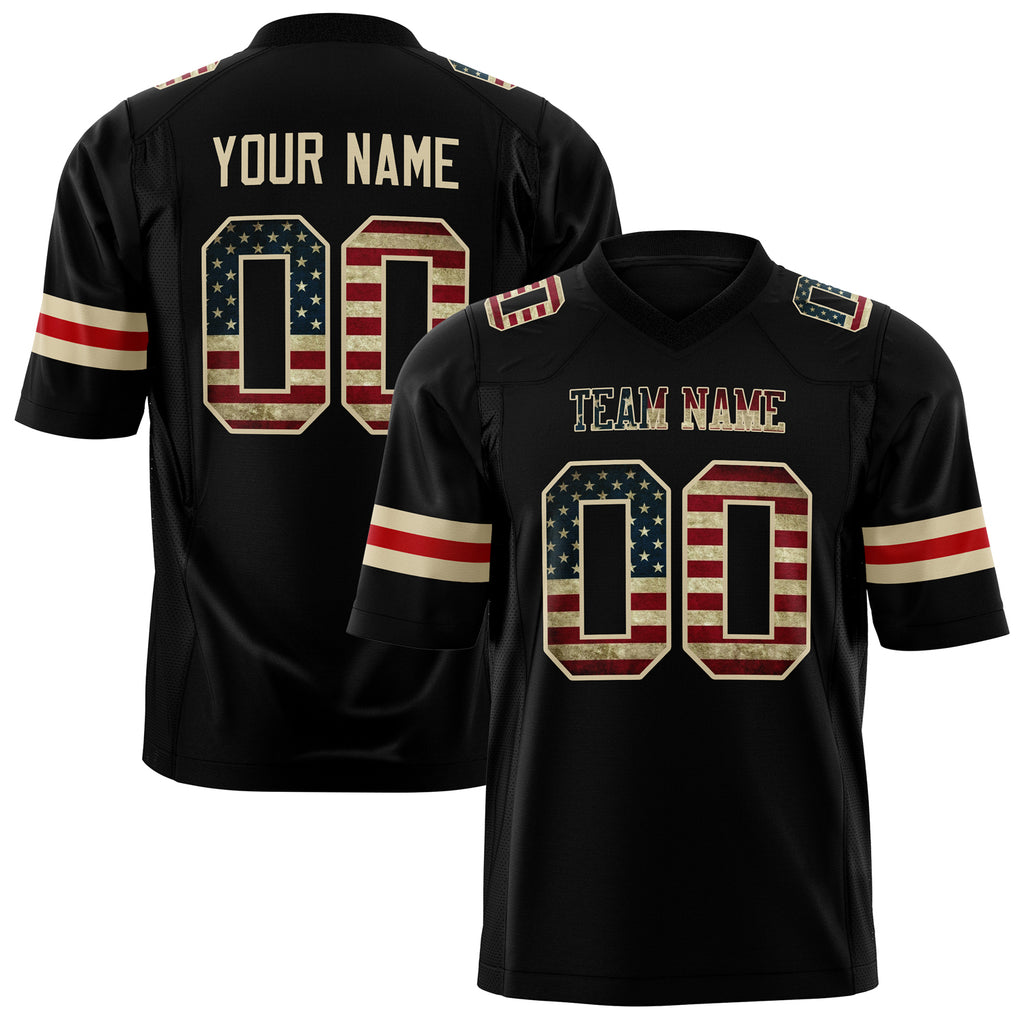 Custom Black Cream Solid Colour Football Jersey FT01240725BL031