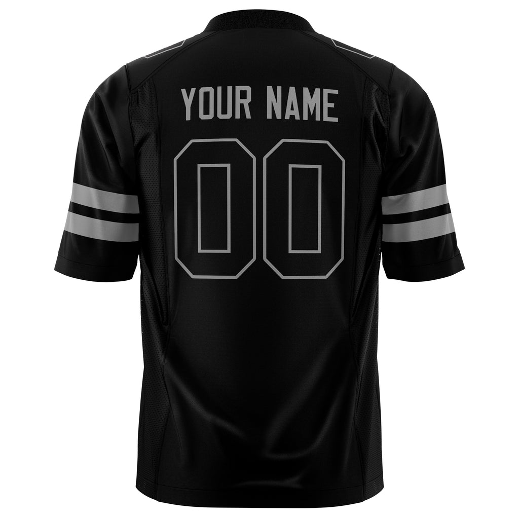 Custom Black Gray Solid Colour Football Jersey