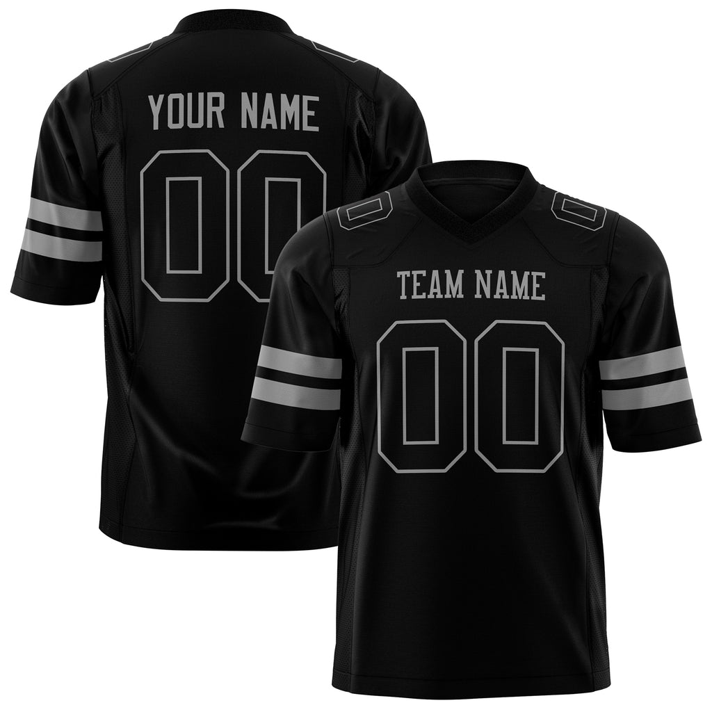 Custom Black Gray Solid Colour Football Jersey FT01240725BL032