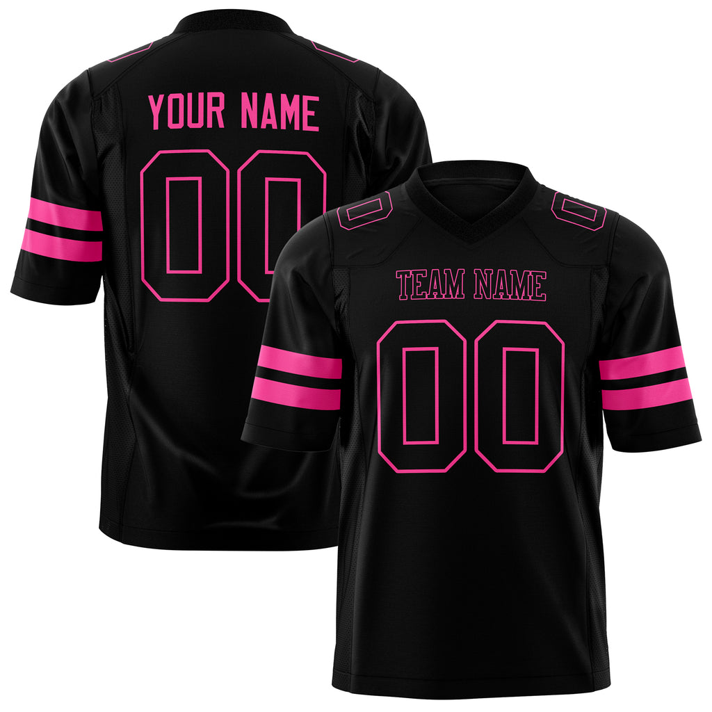 Custom Black Pink Solid Colour Football Jersey FT01240725BL035